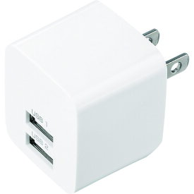 SANWA USB充電器（2ポート・合計2．4A・ホワイト） ACA-IP44W 【201-0173】