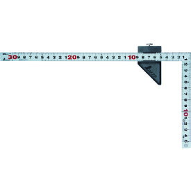 シンワ 曲尺平ぴた シルバー 30cm 表裏同目 ストッパー付 JIS 12438 【215-0075】