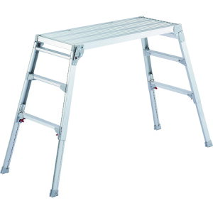 ハセガワ 脚部伸縮式アルミ足場台 65〜96cm 天板幅広タイプ DRSW-1000C 【216-0506】