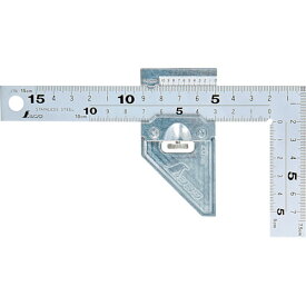 シンワ 曲尺 厚手広巾 シルバー 15cm表裏同目 8段目盛 ストッパー金属製付 12485 【242-8961】