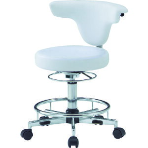 TRUSCO ワーキングチェア 380XH460ー590 アイボリー TFDC-500 IV(レザーアイボリー) 【276-9310】