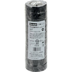 3M ビニールテープ 117 黒 19mmX10m 10巻入り 117 BLA 10 10P 【342-6955】