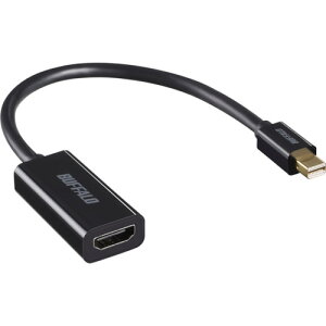 バッファロー miniDisplayPort−HDMI変換アダプタ ブラック BMDPHDBK 【457-7767】