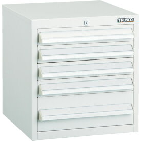 TRUSCO LVR型キャビネット 392X412XH420 引出5段 W LVR-423W 【465-2304】