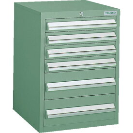 TRUSCO LVR型キャビネット 392X412XH540 引出6段 緑 LVR-541 GN(グリーン) 【502-1065】