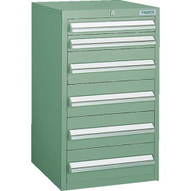 TRUSCO LVR型キャビネット 392X412XH660 引出6段 緑 LVR-662 GN(グリーン) 【502-1146】