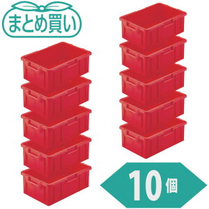 TRUSCO まとめ買い NS型コンテナ 10L レッド 10個 NS-10N-R-10P 【539-0616】
