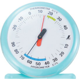 シンワ 温湿度計 Q−1 丸型 15cmライトブルー 70494 【816-3987】