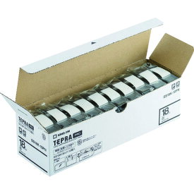 キングジム ラベルプリンタ用テープカートリッジ 「テプラ」PROテープエコパック（10個入り）白 SS18K-10PN 【836-9199】