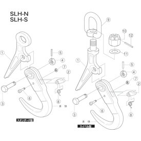 スーパー スーパーロックフック（SLH−N）用レバー止めボルト・Uナット SLHC1N 【855-0767】