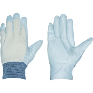 ペンギンエース 牛本革手袋(袖口ゴムタイプ) 国産クレスト甲メリ ホワイト M TH-532 【855-2977】