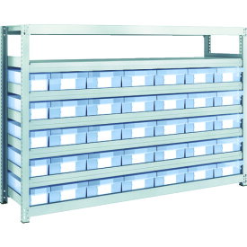 TRUSCO スチール製軽中量ボルトレス棚 M2型 樹脂透明引出付 W1760×D450×H1200 小×5・大×30 M2-4647-C5D30 【856-3236】