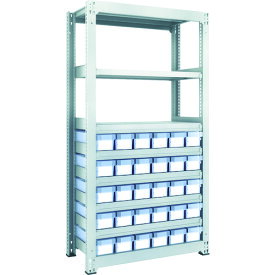 TRUSCO スチールラック M3型中量棚 H1800 樹脂透明引出付 小X30 M3-6358-C30 【856-3280】