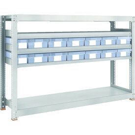TRUSCO スチール製中量ボルトレス棚 M3型 樹脂透明引出付 W1800×D471×H1200 小×2・大×12 M3-4655-C2D12 【856-3301】