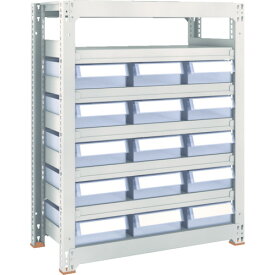 TRUSCO スチール製中量ボルトレス棚 M3型 樹脂透明引出付 W1800×D471×H1200 小×5・大×30 M3-4657-C5D30 【856-3302】