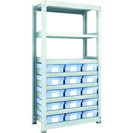 TRUSCO スチール製中量ボルトレス棚 M3型 樹脂透明引出付 W900×D471×H1800 大×15 M3-6358-D15 【856-3304】