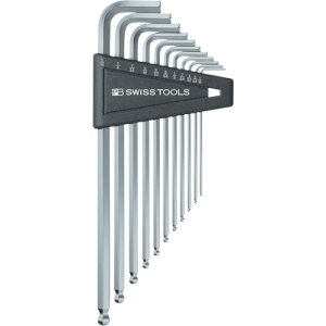 PBスイスツールズ ボール付ロング六角棒レンチセット(パックナシ) 212ZLH-12 【857-1352】