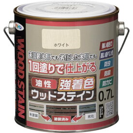 アサヒペン 油性強着色ウッドステイン 0．7L ホワイト 538703 【268-2807】