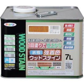 アサヒペン 水性強着色ウッドステイン 7L ライトオーク 464897 【357-9442】