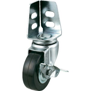 ユーエイ キャスター事業部 ユーエイ アングル 自在 キャスター ゴム 車輪径65mm ストッパー付き Sタイプ SA−S型 取付寸法20×21,16 SA-65RHS 【379-6965】