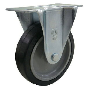 ユーエイ キャスター事業部 ユーエイ プレート式 固定 キャスター ゴム 車輪径100mm Eタイプ ER型 取付寸法82×40 ER-100NRB 【809-2813】