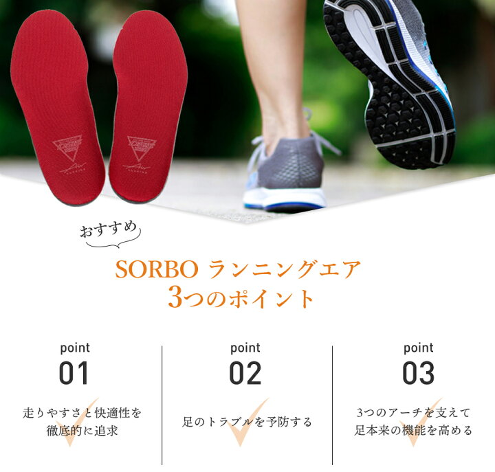 楽天市場】アーチサポート インソール ソルボ SORBO ランニングエア 