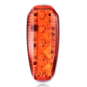 USB充電式 LED ランニング 安全ライト 5個LED搭載 クリップ 型 セーフティーライト 夜ラン 自転車 散歩 高速 反射 防水 (レッド)