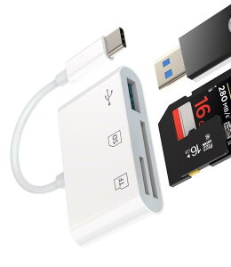 �^�C�vc USB �ϊ��A�_�v�^�[ USB C to USB-A �}�C�N��SD SD�J�[�h���[�_�[(3in1)�Ή�Apple iPhone15 Pro Max �Ή�iPad �Ή�Samsung Type C OTG 3.0�P�[�u�� Thunderbolt