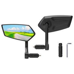RBRL 360度回転可能 広視野角 自転車バーエンドミラー - 安全バックミラー マウンテンバイク・電動自転車汎用