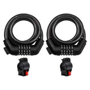 NUZAMAS 自転車通信チェーンロック ホルダー付き 2個パック 1200mm 4桁の数字コードの組み合わせ 自転車パスワードロック 自転車チェーンロック 自転車 屋外用