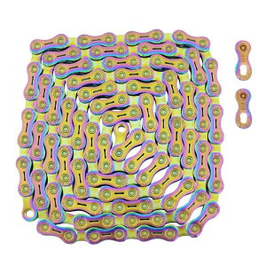 YBN 10 Speed Chain 120 Link w/Power Lock for Shimano Sram Campagnolo, Rainbow, YB2344