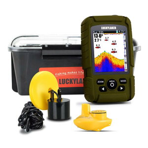 LUCKYLAKER 海 ポータブル 船 魚群 探知機 堤防 防水 ワイヤレス 魚探 釣り ワカサギ バス釣り ぎょたん ボート カヤック 2 in 1