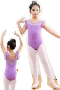 バレエ レオタード 子供 スカートなし ジュニア キッズ 子ども 新体操 発表会 練習着 ダンス衣装 (全3色 130〜160サイズ)