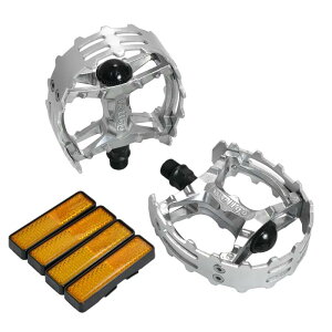 Wellgo Old school BMX MTB XC-II Bear Trap 9/16 Bicycle Pedals, Silver, WE2964