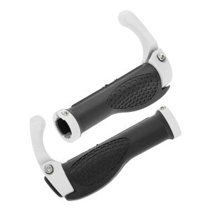 BULLSPANN 1セット 自転車グリップ 滑り止め 人間工学設計自転車グリップ 牛の角自転車ハンドルバーグリップ Eバイク トレッキングバイク MTB用 ホワイト