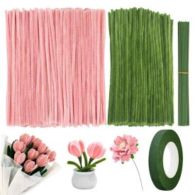 手芸モール 造花セット 300本 手作りキット カラーモール 花束 DIY 手芸材料 フラワーワイヤー 誕生日 記念日 母の日/バレンタインデー 贈り物 手作り材料