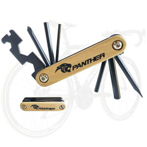 PANTHER (パンサー) 多機能自転車工具セット 折りたたみ式携帯工具 自転車修理キット 自転車用ツールセット マルチツール 六角レンチ 持ち運び便利 収納バッグ 軽量コンパクト メンテナンス