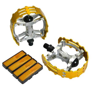 Wellgo Old school BMX MTB XC-II Bear Trap 1/2 Bicycle Pedals, Gold, WE2973