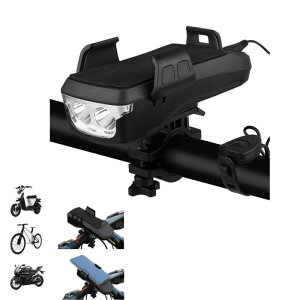 自転車ライト|1000ルーメン|高輝度|USB充電|4000mAh大容量|自転車スマホホルダー|4.0-6.4インチ対応|防水|自転車ホーン |警音器130dB|3つの調光モード|防振|大音量|脱落防止|IPX5