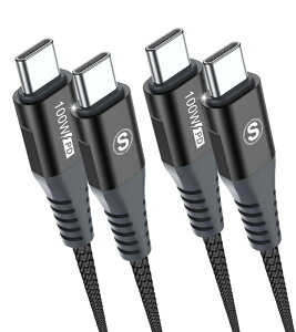 USB-C to USB-C �P�[�u�� 100W 2�{�Z�b�gPD�Ή� �}���[�d �f�[�^�]�� �Ή� iPhone17/16/15 Pro MAX/iPad Pro/Air/mini6/MacBook/Samsung Galaxy S25/S24/S23/S