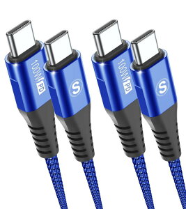 USB-C to USB-C �P�[�u�� 100W 2�{�Z�b�gPD�Ή� �}���[�d �f�[�^�]�� �Ή� iPhone17/16/15 Pro MAX/iPad Pro/Air/mini6/MacBook/Samsung Galaxy S25/S24/S23/S