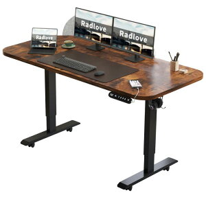 Radlove パソコンデスク 電動昇降式 デスク 幅120CM×奥行60CM ゲーミングデスク 机 電動 スタンディングデスク PCデスク つくえ 高さ調節可能 メモリー機能付き 高さ 71~117CM 間仕切り付き マウス