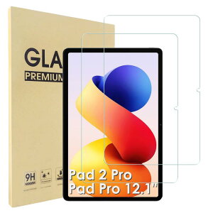 2���Z�b�g Xiaomi Redmi Pad 2 Pro/Pad Pro �Ή� �t�B���� �t���ی�t�B���� Xiaomi POCO Pad �Ή� �K���X�t�B���� �����K���X 12.1�C���` �^�u���b�g �ی�t�B���� �����ߗ�