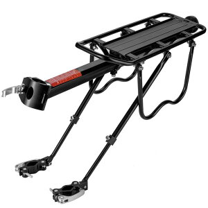 ROCKBROS(ロックブロス) 自転車 荷台 リアキャリア 耐荷重25KG アルミ製 荷物置き台 軽量 伸縮自在 簡単取付け 反射板付き 耐久性 後付け ツーリングリアキャリア マウンテンバイク ロードバイ