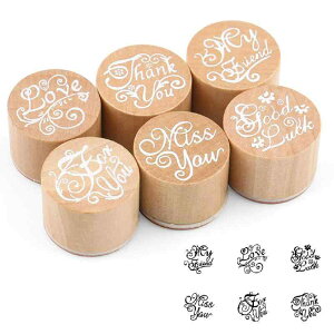 �X�^���v 6�Z�b�g ���� �ؐ� Thank You DIY �f�R���[�V���� �O���[�e�B���O�J�[�h �莆�p ���a3cm ����2.5cm