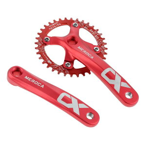 Etermeta 自転車クランクセット BCD104mm 角形テーパ170 mm アルミ合金製クランクロードバイク マウンテンバイク 一般車用 レッド
