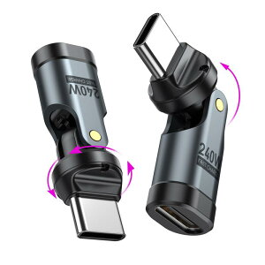 USB-C �ϊ��A�_�v�^ PD240W 540°��]��2�Z�b�g�^�C�vC l���ϊ��A�_�v�^ �}���[�d�� �f�[�^�]���� ��MacBook Pro/Phone15/15 Pro/16/16 Pro/Galaxy/Google Pixel�Ή�