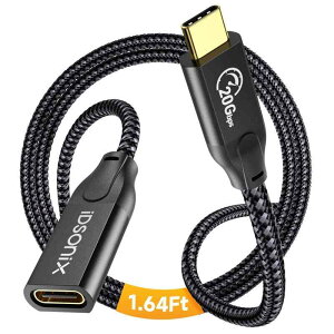 USB Type-C �����P�[�u��0.5m 100W PD�}���[�d�Ή� USB3.2 Gen2X2 20Gbps�����f�[�^�]�� 4K@60Hz�f���o�� USB3.2 Gen2x2 ���X���I�X�ϊ� �^�C�vc�����R�[�h E-marker�`�b�v���� E-ma