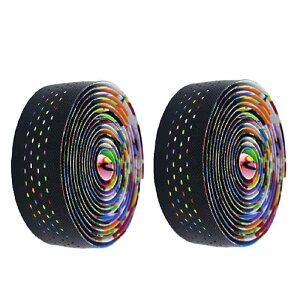 Azarxis 自転車 バーテープ ロードバイク バーテープ ハンドルバー エンドプラグ付き クッション 滑り止め 通気性 EVA+PU製 軽量 2ロールセット