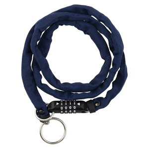 kuhaku(クウハク) 蜜柑(ミカン) ダブルループ140 ダイヤル式自転車チェーンロック 4桁自由設定 太さ4mmX長さ140cm ネイビー